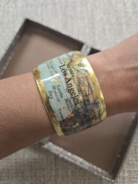 Evocateur L.A. Map Cuff Bracelet